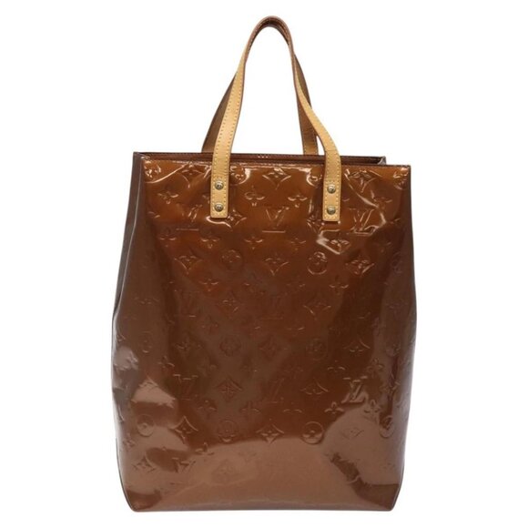LOUIS VUITTON Monogram Vernis Reade MM Hand Bag Bronze - Picture 2 of 15